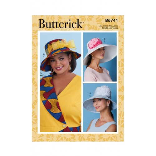 Ompelukaavat: Misses' Hats With Ribbon, Flowers &amp; Bow, Butterick B6741A