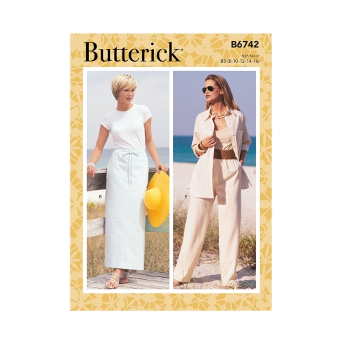 Naiste, väikesekasvuliste Petite naiste kummiga seelikud, lühikesed püksid ja püksid, Butterick B6742