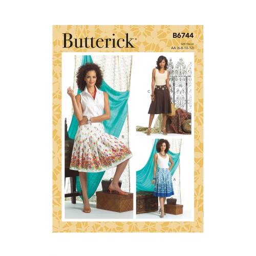 Naiste volditud seelikud, Butterick B6744