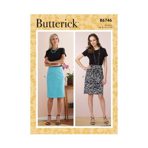 Naiste sirged seelikud ja vöö, Butterick B6746
