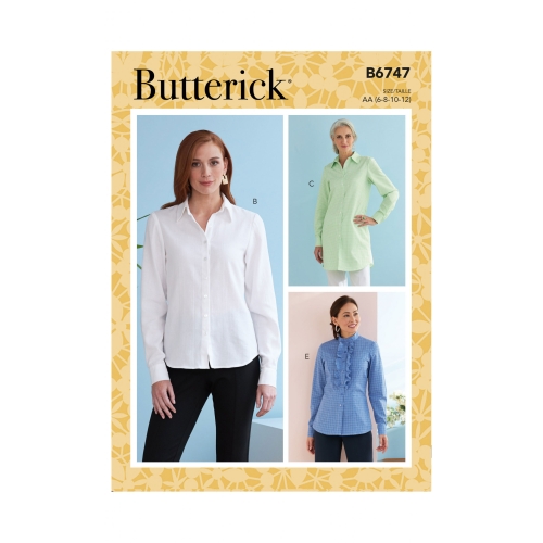 Ompelukaavat: Misses' Button-Down Collared Shirts, Butterick B6747
