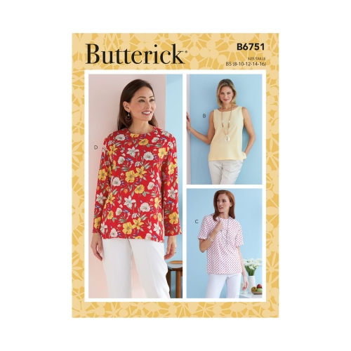 Naiste, väikesekasvuliste Petite naiste pullover-topid, Butterick B6751