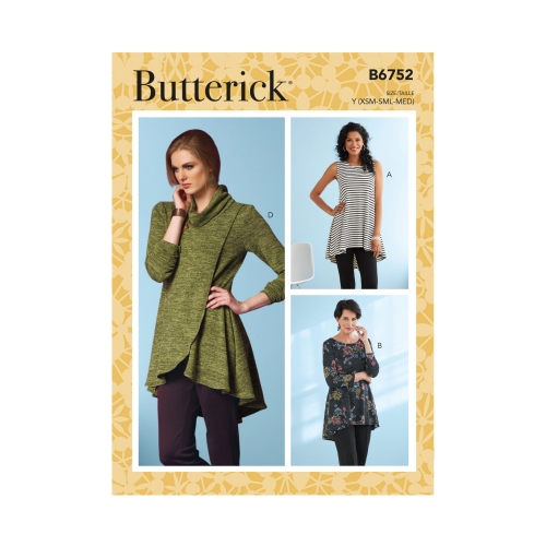 Ompelukaavat: Misses' Fit and Flare knit Tunics, Butterick B6752