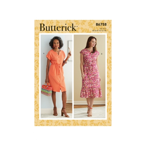 Naiste ja väikesekasvuliste Petite naiste kleit, Butterick B6758