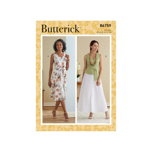 Naiste kleit, lint ja vöö, Butterick B6759