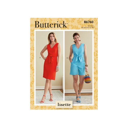 Naiste hõlmiktopp, seelik ja lühikesed püksid Lisette'lt, Butterick B6760