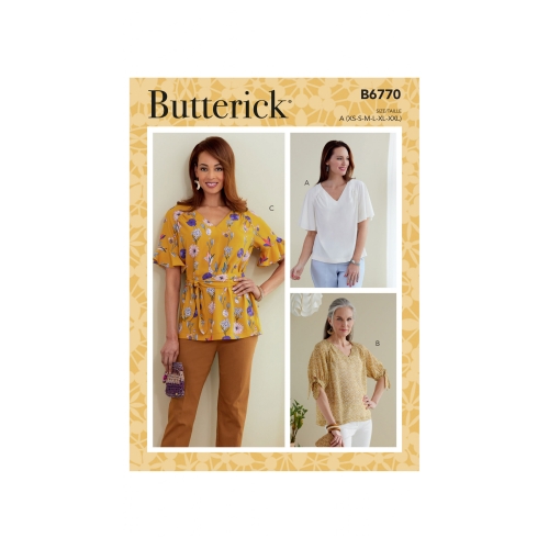 Ompelukaavat: Misses' Tops and Sash, Butterick B6770A