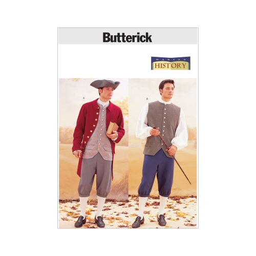 Ompelukaavat: Ajalooline kostüüm (mantel, vest, särk, püksid ja müts), Butterick B3072