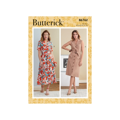 Naiste kleit, lint ja vöö, Butterick B6762