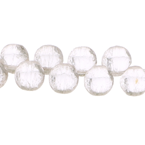 Ülalt auguga värvitu läbipaistev "jäise" pinnaga 10mm klaashelmes (Preciosa)