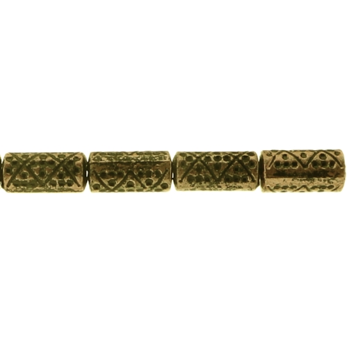 Torujas antiikse reljeefse mustriga plasthelmed 14 x 7mm