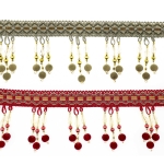 Pärliripatsitega dekoratiivne narmaspael laiusega 9,5cm