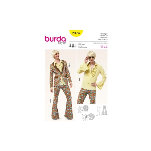 70ndate kostüüm suurustele 44-54. Burda 2374