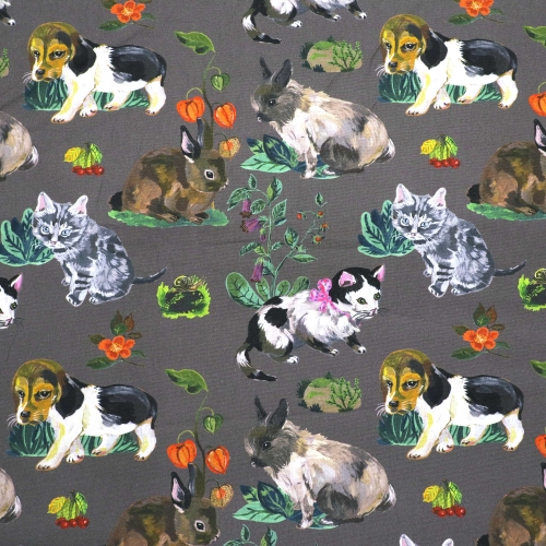 Tugevam dekoratiivkangas prinditud mustriga, Thevenon Art. Bébés animaux, Nathalie Lété 