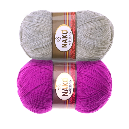 Poolvillane lõng Nakolen 5, Nako, 100 g = 500 m
