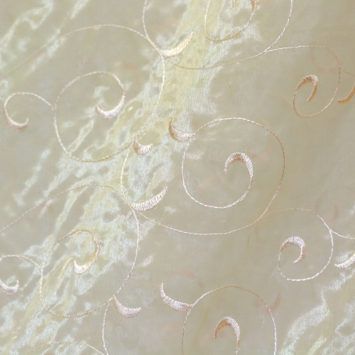 Õrn läbipaistev, tikitud ornamendiga organza, 140cm, 19810, Soodushind!