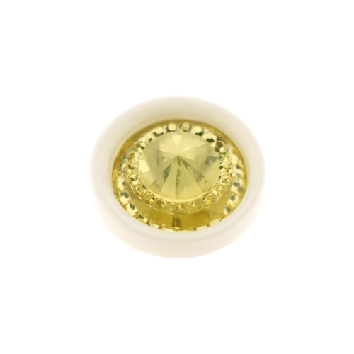 Ümar kristallilaadne, valge põhjaga akrüülnööp 18mm, 28L