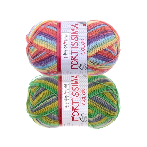  Mustriline sokilõng Fortissima Color, Fortissima Color Sock Yarn, Schoeller+Stahl, 100 g = ca 420 m 