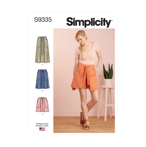 Simplicity lõiked S9335 Neidude seelikud kahes pikkuses ja skort 