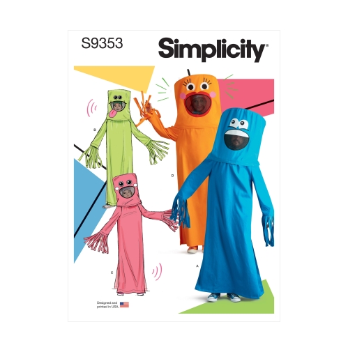Simplicity lõiked S9353 Täiskasvanute kostüüm, BB (XS-S-M-L-XL) 