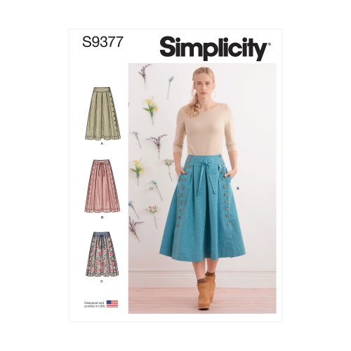 Simplicity lõiked S9377 Neidude lehvivad seelikud kahes pikkuses 