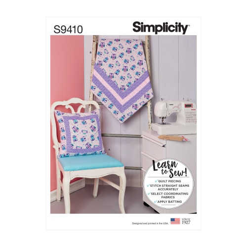 Simplicity lõiked S9410 Õppige õmblema: tepitud tekk ja padi 