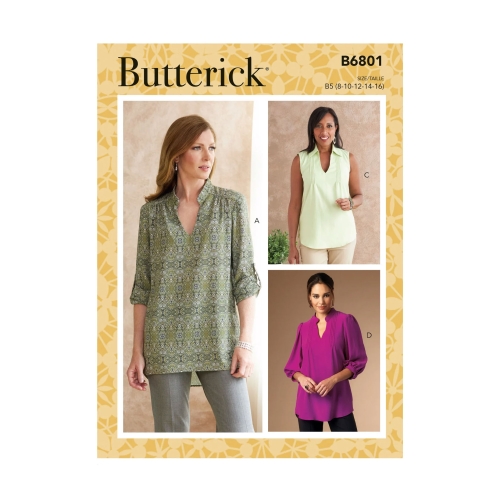 Ompelukaava: Misses' &amp; Women's Tucked Or Gathered Top, Butterick, B6801