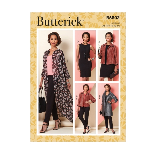 Lõiked: Naiste jakk, kleit ja püksid, Butterick, B6802