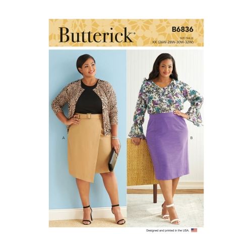 Lõiked: Seelik ja rihm, Butterick, B6836