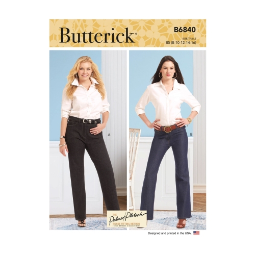 Ompelukaava: Misses' &amp; Women's Straight-Leg or Boot Cut Jeans, Butterick, B6840