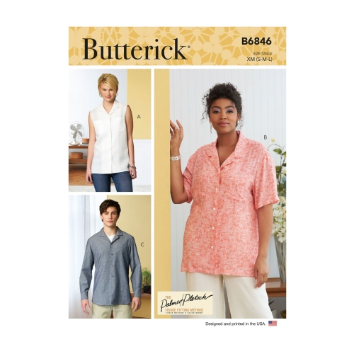 Ompelukaava: Unisex Button-Down Shirts, Butterick, B6846
