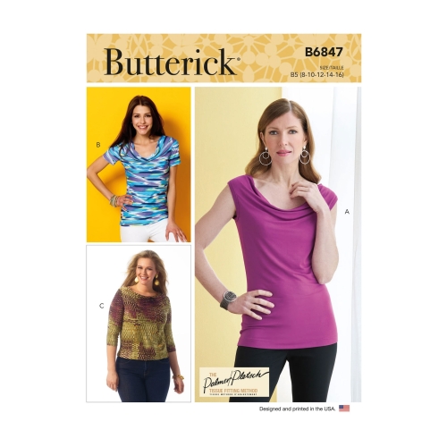 Ompelukaava: Misses' Cowl-Neck Tops, Butterick, B6847