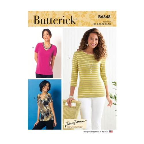 Ompelukaava: Misses' T-Shirts &amp; Tank Top, Butterick, B6848