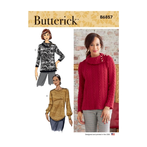 Ompelukaava: Misses' Top, A (XS-S-M-L-XL-XXL), Butterick, B6857A