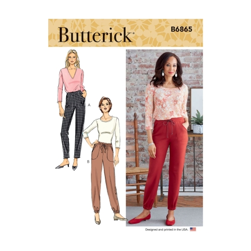 Ompelukaava: Misses' Pants, A (XS-S-M-L-XL-XXL), Butterick, B6865A