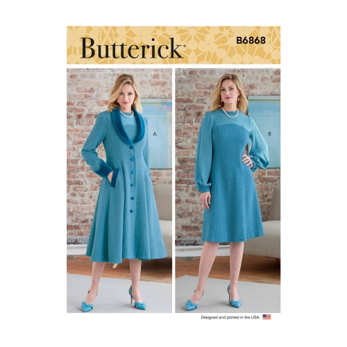 Lõiked: naiste mantel ja kleit, Butterick, B6868