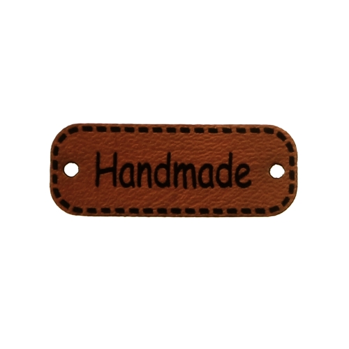Kunstnahast piklik õmmeldav aksessuaar "Handmade" , 30 x 12mm