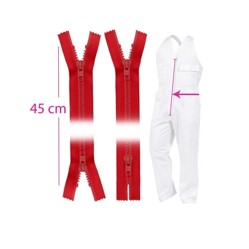 Alt kinnised 2 kelguga plast hammaslukud, traktorlukk Coats Opti, 6mm, 45 cm