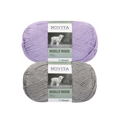 Villasisaldusega siidja läikega lõng, Woolly Wood, Novita, 100 g = u. 225 m