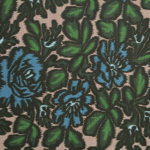 Kore linasegu kardinakangas JARDIN D'IKAT vert/bleu sur lin - OEKO-TEX, 6015803, Thevenon