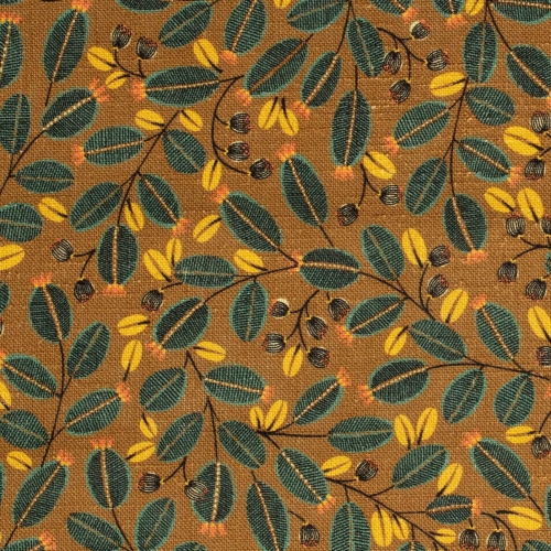 Kore linasegu kardinakangas LIFE STYLE vert fond bronze sur lin - OEKO-TEX, 2463805, Thevenon