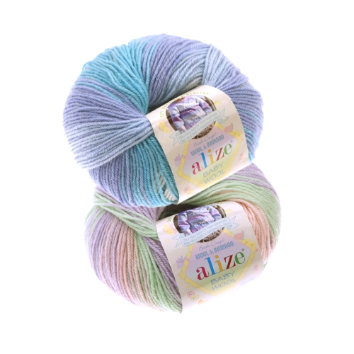 Пряжа для детей Baby Wool Batik Design, Wool &amp; Bamboo, Alize