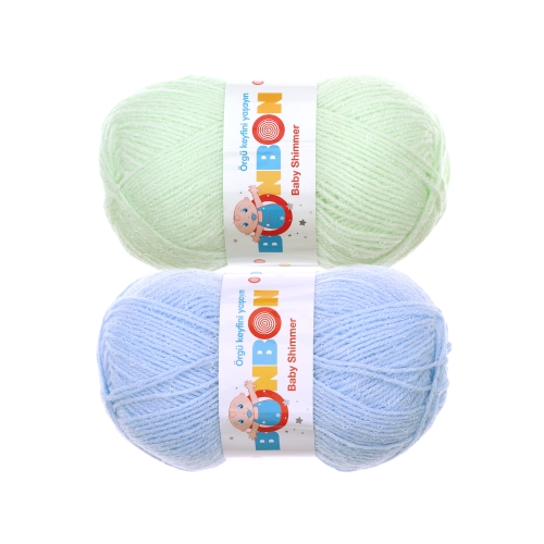 Pehme kerge säraga akrüüllõng Baby Shimmer, BonBon