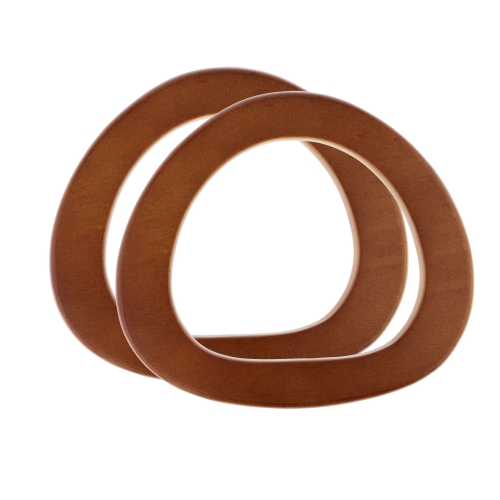 Bag handles, wooden, 13,5 x 15,5 cm