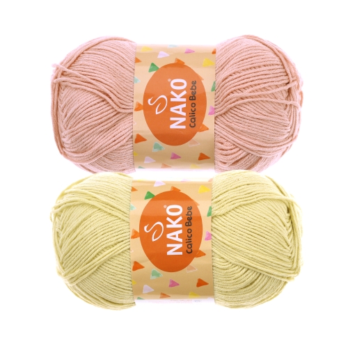 Pehme pool-puuvillane lõng Calico Bebe, Nako, 100 g = u.245 m