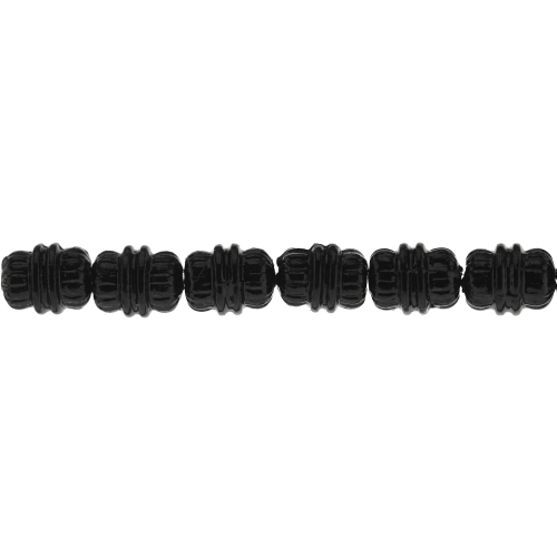 Torukujulised triipudega plastikhelmed 12 x 8mm