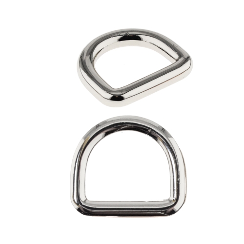 D-ring, Hi-shine half ring 23 mm x 20 mm for belt width 15 mm