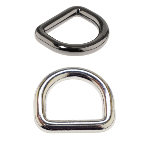 D-ring, Hi-shine half ring 28 mm x 25 for belt width 20 mm
