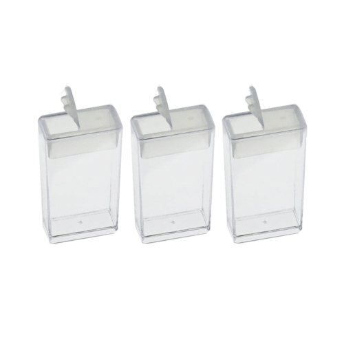 Plastmassist (ACR) läbipaistvad toosid 5 x 2,5 x 1,3 cm, 3 tk, KL2635