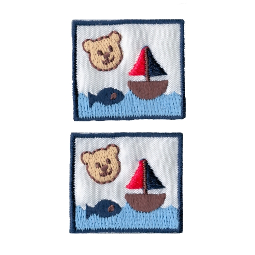 Аппликация клеевая, вышивка текстильная, Термоаппликация, 3,0 x 2,7 cm x2, AP15